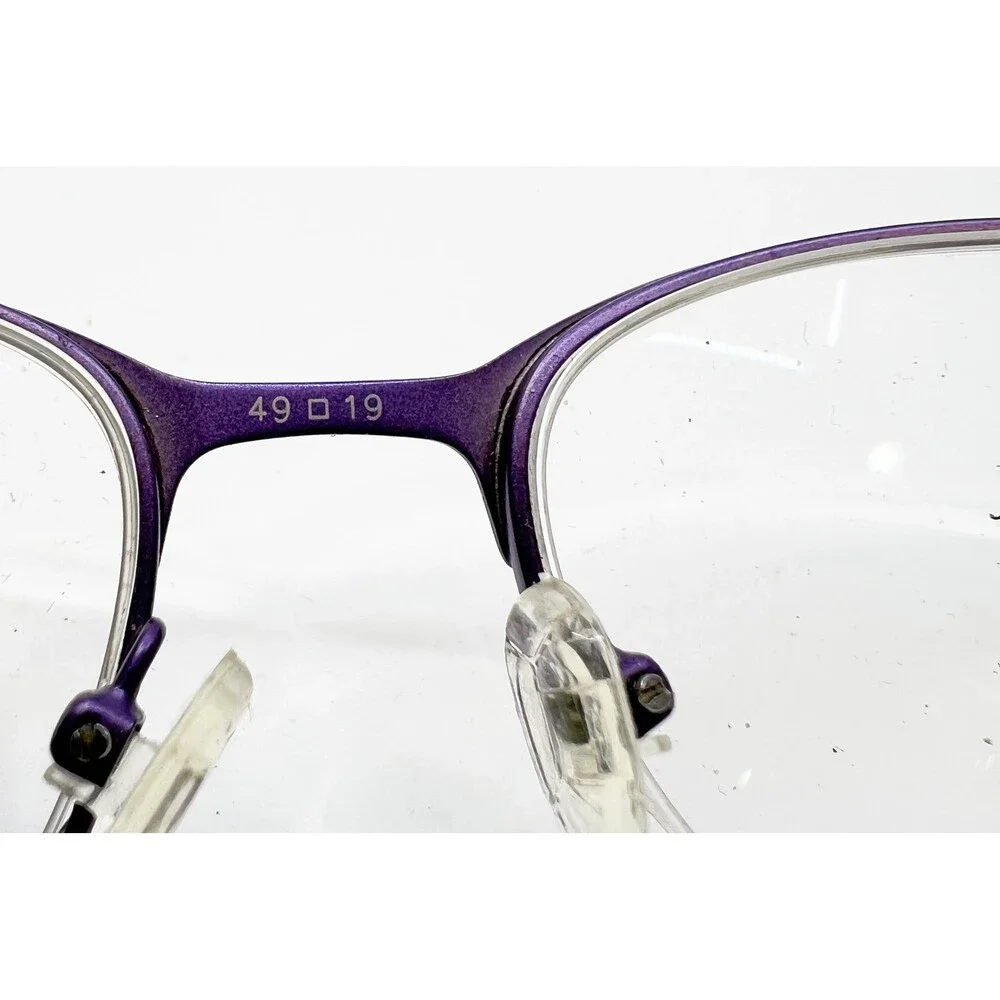 Alice & Frank Eyeglasses Womens Purple AF807 Half Rim Cat Eye 49-19-140